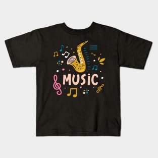 Music saxophone Kids T-Shirt